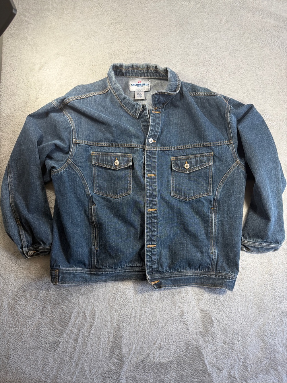 Cintage Anchor Blue Mens Denim Jacket - Blue XXL